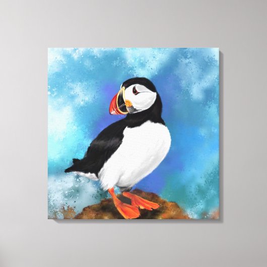Beautiful Atlantic Puffin Canvas Print Leinwanddruck (Vorderseite)