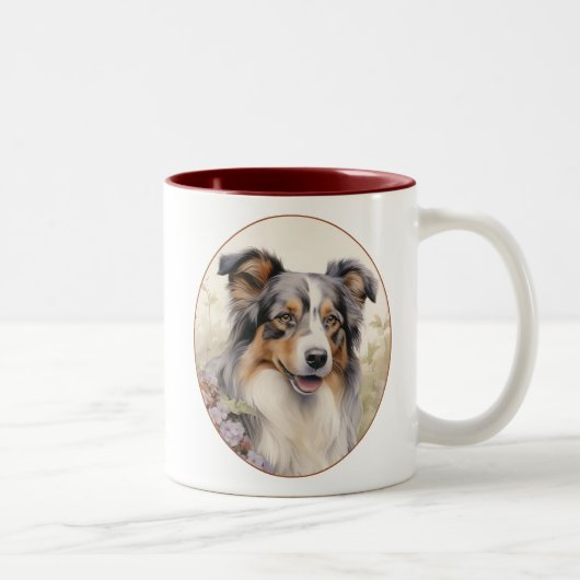 Beautiful Australian Shepherd Zweifarbige Tasse (Rechts)