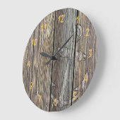 Beautiful authentic looking wood -  Clock Große Wanduhr (Winkel)