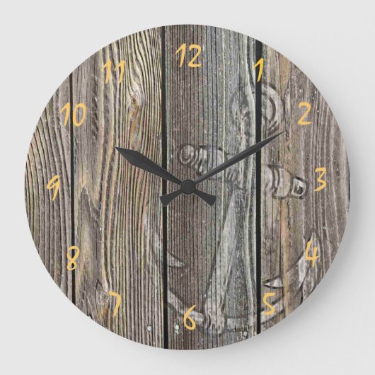 Beautiful authentic looking wood -  Clock Große Wanduhr (Vorderseite)