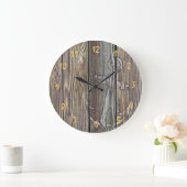 Beautiful authentic looking wood -  Clock Große Wanduhr (Zuhause)