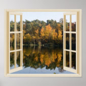 Beautiful Autumn Lake Fake Window Poster (Vorne)