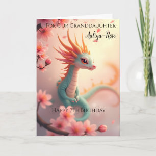 Beautiful Baby Dragon Grandtochter 7. Geburtstag Karte