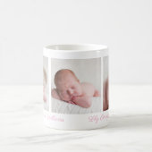 Beautiful Baby Girl Foto Hübsch Pink Script Name Kaffeetasse (Mittel)