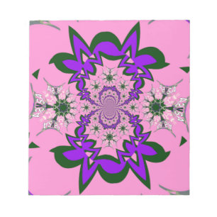 Beautiful baby pink floral purple shade motif mono notizblock