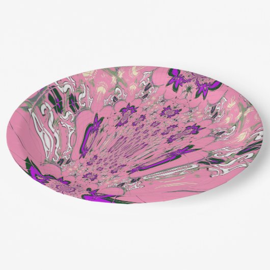 Beautiful Baby Pink Lila Monogram Paper Teller (Schrägansicht)