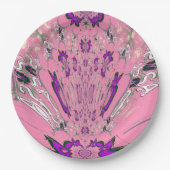 Beautiful Baby Pink Lila Monogram Paper Teller (Vorderseite)