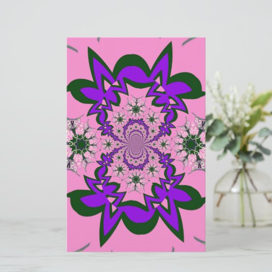 Beautiful Baby Pink Lila Shade Motif Art Briefpapier (Stehend Vorderseite)