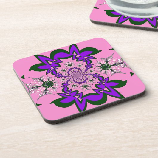 Beautiful Baby Pink Lila Shade Motif Art Getränkeuntersetzer (Linke Seite)