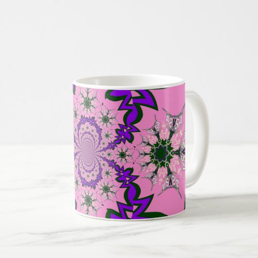 Beautiful Baby Pink Lila Shade Motif Art Kaffeetasse (VorderseiteRechts)