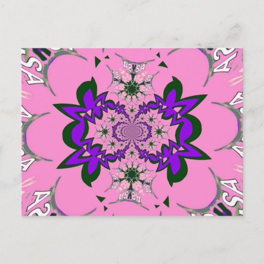 Beautiful Baby Pink Lila Shade Motif Art Postkarte (Vorderseite)