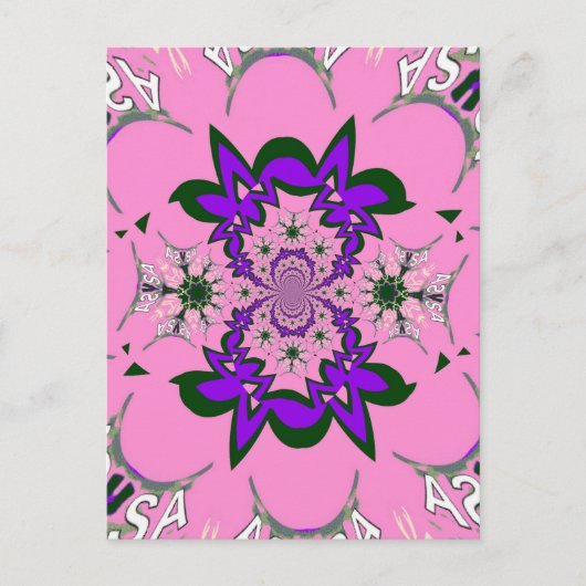 Beautiful Baby Pink Lila Shade Motif Art Postkarte (Vorderseite)