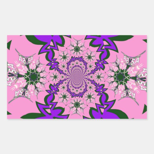Beautiful Baby Pink Lila Shade Motif Art Rechteckiger Aufkleber (Vorderseite)