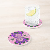 Beautiful Baby Pink Lila Shade Motif Art Sandstein Untersetzer (Seite)