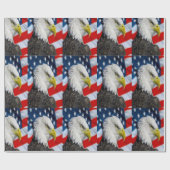 Beautiful Bald Eagle Kopf und eine amerikanische F Geschenkpapier (Flach)