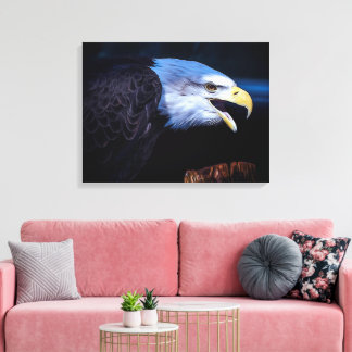 Beautiful Bald Eagle on Rock Leinwanddruck