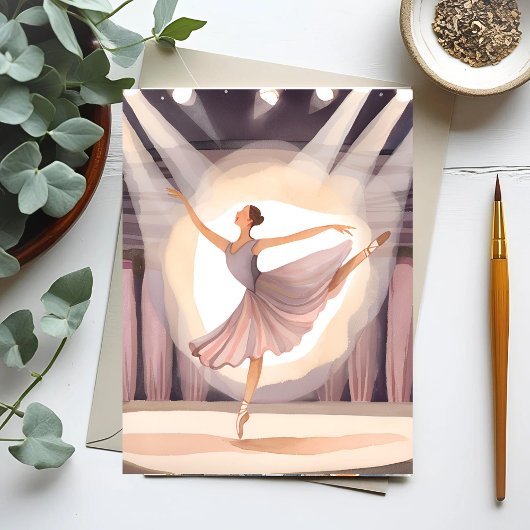 Beautiful Ballerina | Ballet Arts Dance Wasserfarb Postkarte