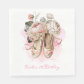 Beautiful Ballerina Dancer Pink Wasserfarbe Serviette (Vorderseite)