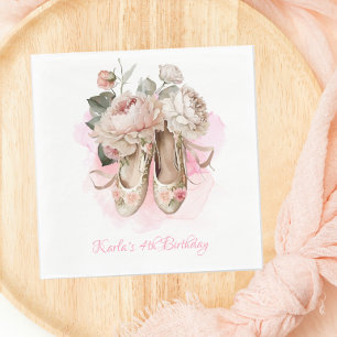 Beautiful Ballerina Dancer Pink Wasserfarbe Serviette