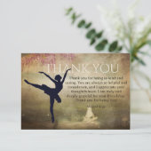 Beautiful Ballerina Swan Lake Dance Vintag Dankeskarte (Stehend Vorderseite)