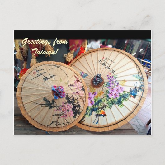 Beautiful Bamboo Umbrellas aus Taiwan Postkarte (Vorderseite)
