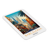 Beautiful Barcelona Spain Retro Vintage Travel Magnet (Rechte Seite)