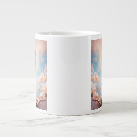 Beautiful Barn Owl Flowers Jumbo-Tasse (Vorderseite)