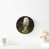 Beautiful Barn Owl Wall Clock Runde Wanduhr (Zuhause)