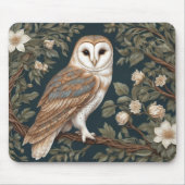 Beautiful Barn Owl William Morris Inspiriert Mousepad (Vorne)