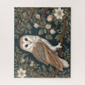 Beautiful Barn Owl William Morris Inspiriert Puzzle (Vertikal)