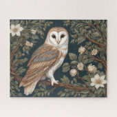 Beautiful Barn Owl William Morris Inspiriert Puzzle (Horizontal)