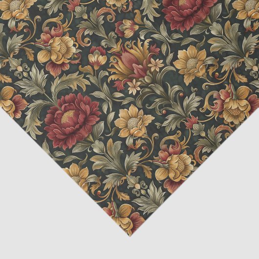 Beautiful Baroque Damask Pattern Florals Seidenpapier (Ausschnitt)
