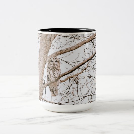 Beautiful Barred Owl Audubon Zweifarbige Tasse (Mittel)