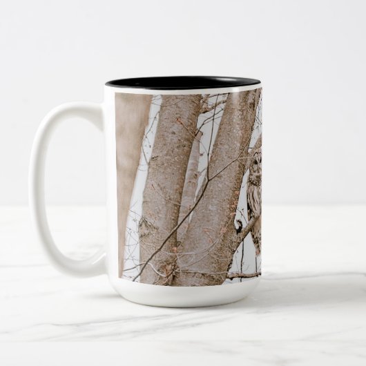 Beautiful Barred Owl Audubon Zweifarbige Tasse (Links)