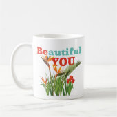 Beautiful Be You Monogram Orange Garden Floral Kaffeetasse (Links)