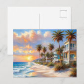 Beautiful Beach Art Postcard Postkarte (Vorne/Hinten)