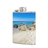 Beautiful beach at the Mediterranean Sea Flachmann (Links)