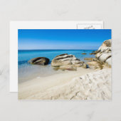 Beautiful beach at the Mediterranean Sea Postkarte (Vorne/Hinten)