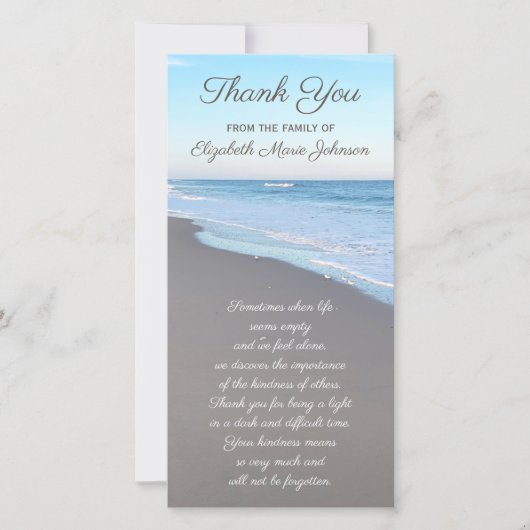 Beautiful Beach Beileid Vielen Dank, dass Sie 4 x Dankeskarte (Vorderseite)