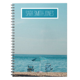 Beautiful Beach Blue Stühle Ihren Namen Notebook Notizblock