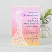 Beautiful Beach Brautparty Wasserfarbe - pink Einladung (Stehend Vorderseite)
