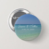 Beautiful Beach Horizon Custom Wedding Gefallen Button (Vorne & Hinten)