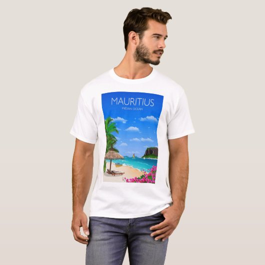 Beautiful Beach Mauritius Active T - Shirt (Vorne ganz)