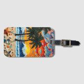 Beautiful Beach Scene with Palm Trees Gepäckanhänger (Vorderseite (Horizontal))