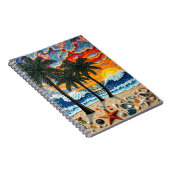 Beautiful Beach Scene with Palm Trees Notizblock (Rechte Seite)