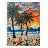 Beautiful Beach Scene with Palm Trees Notizblock (Vorderseite)