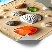 Beautiful Beach Scene with Palm Trees Poster (Ecke)