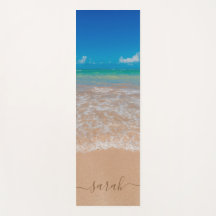 Beautiful Beach Sea Individuelle Name Yoga Mat