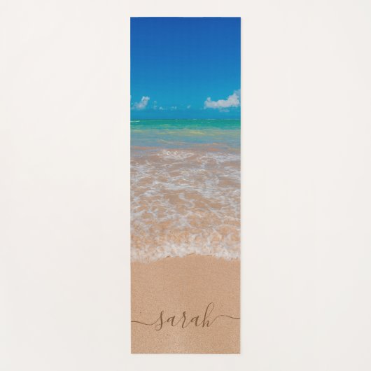 Beautiful Beach Sea Individuelle Name Yoga Mat Yogamatte (Vorderseite)