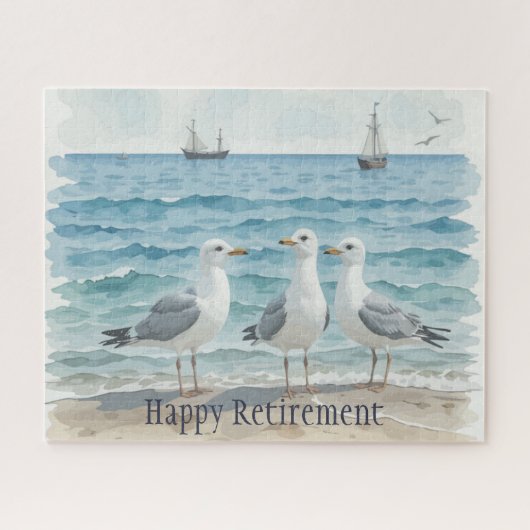 Beautiful Beach Seagulls Ocean Vacation Rente Puzzle (Horizontal)